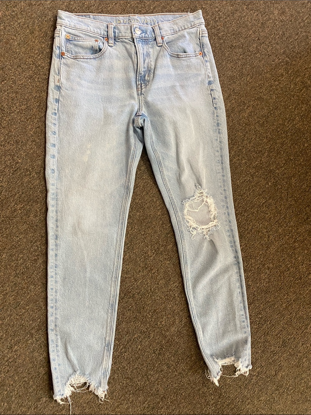 American Eagle Outfitters Light Blue Distressed Boyfriend Jeans